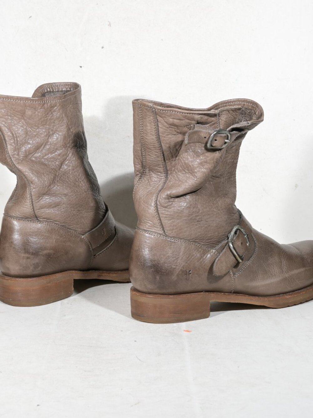 Frye Veronica Short Boot Gray Leather Engineer Moto Biker Women's Size 11 B - Picture 3 of 7